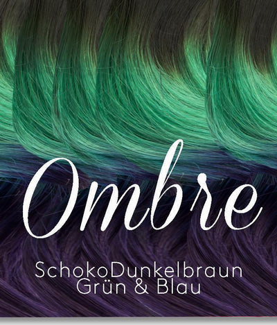 OMBRÉ - Brun Chocolat Foncé & Vert & Bleu
