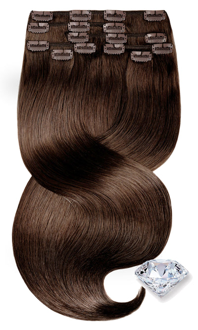 Extensions à Clips Diamonds Line Châtain Foncé