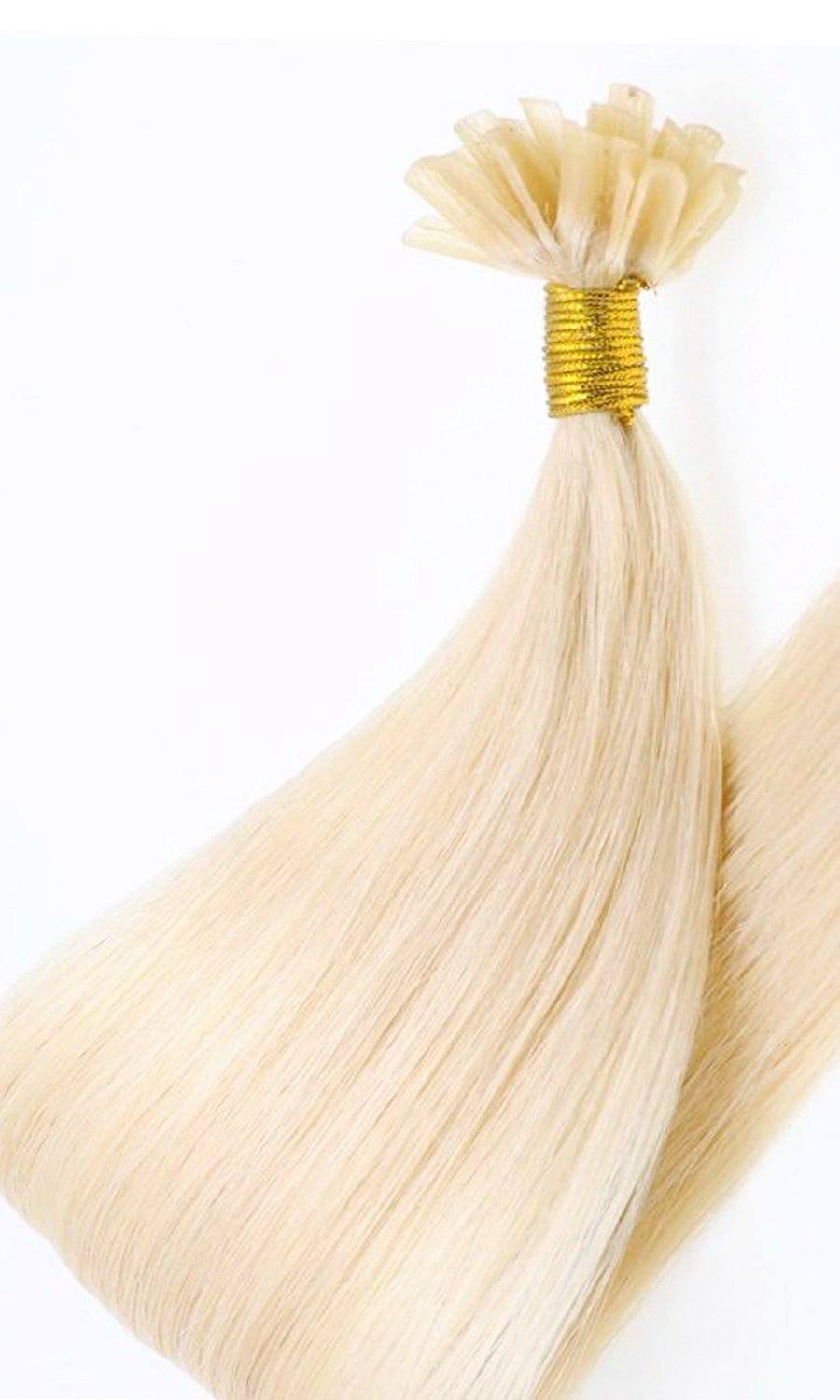 Adhésifs de kératine pour extension de cheveux a clip blond doré