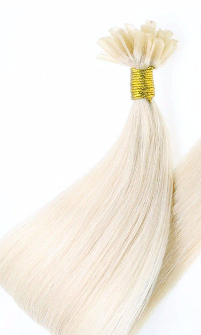 Adhésifs de kératine pour extension de cheveux couleur blond platine