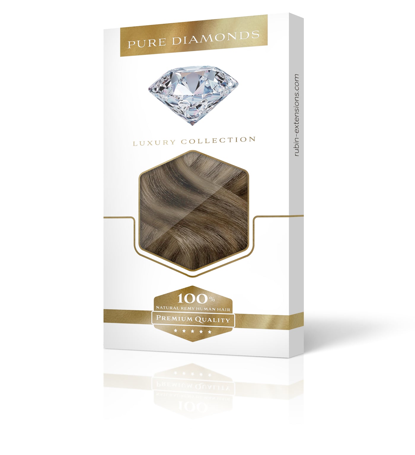 Extensions à Clips Diamonds Line Brun Doré Naturel & Brun Clair Caramel