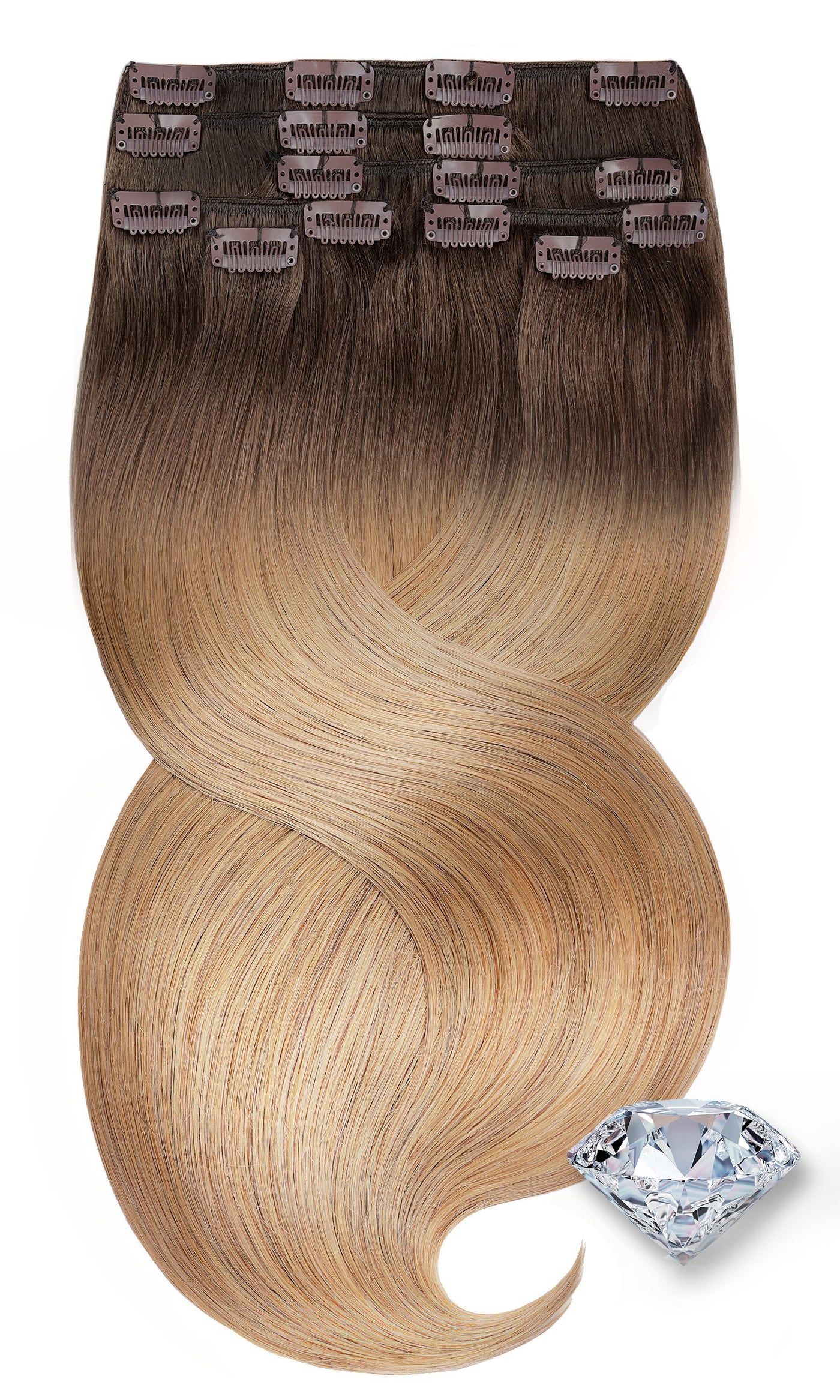 Extensions à Clips Diamonds Line Caramel Mocha