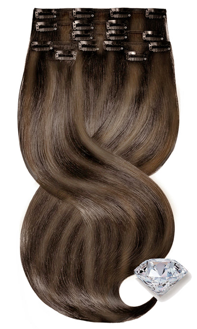 Extensions à Clips Diamonds Line Brun Doré Naturel & Brun Clair Caramel