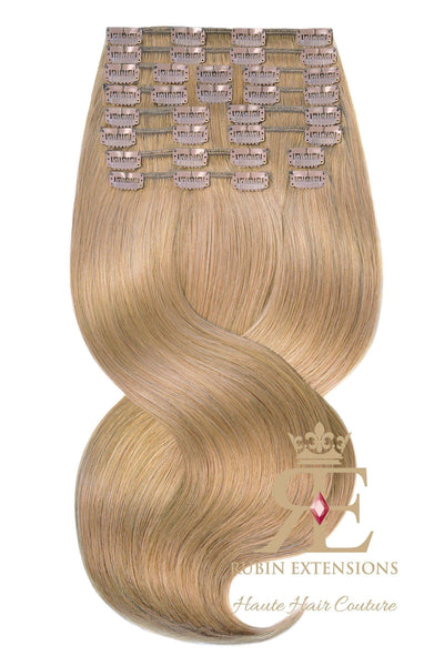 Extension de Cheveux a Clip Naturel Brun Clair Caramel