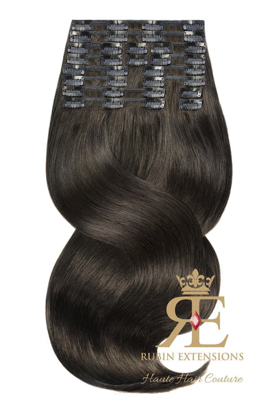 Extension de Cheveux a Clip Naturel Brun Chocolat Foncé