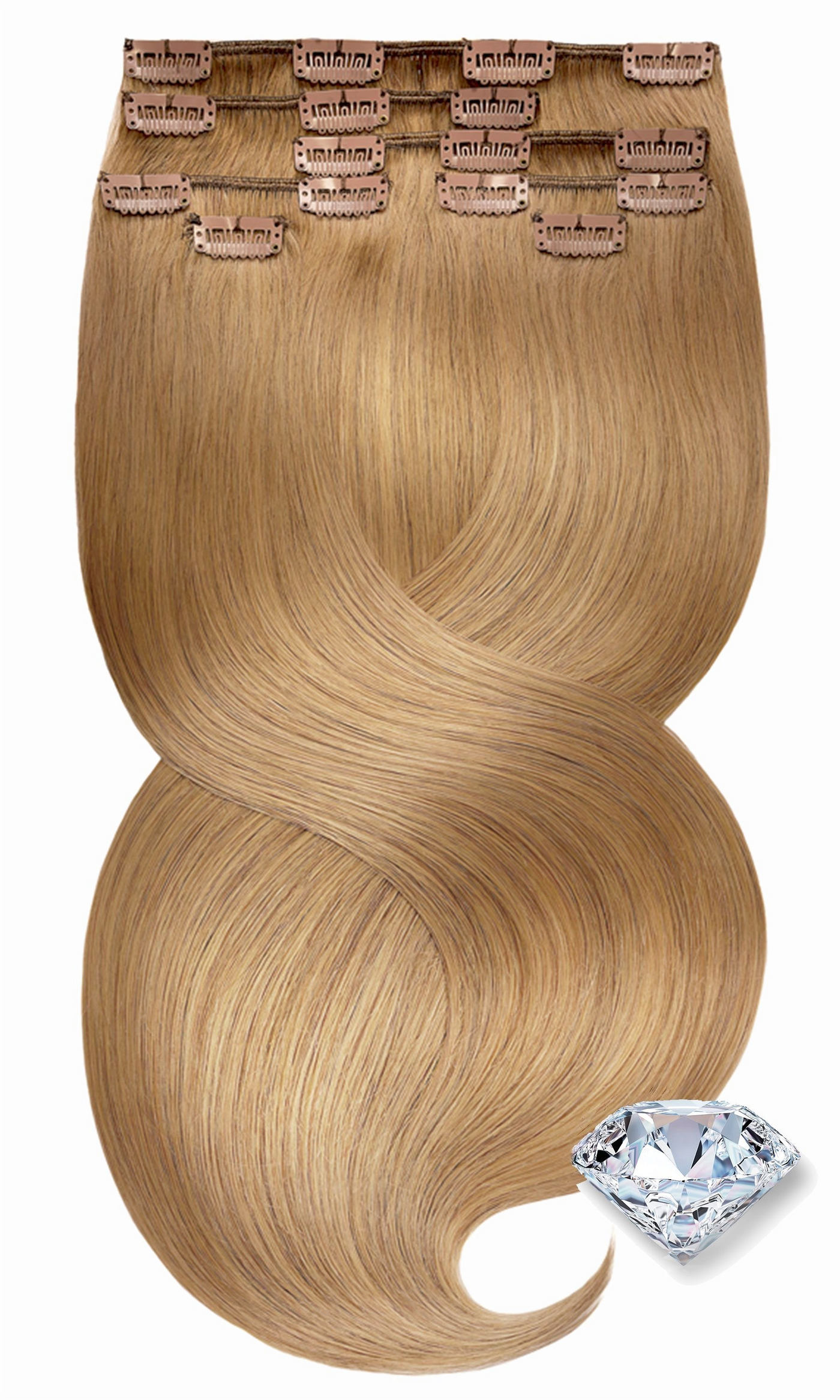 Extensions à Clips Diamonds Line Brun Clair Caramel