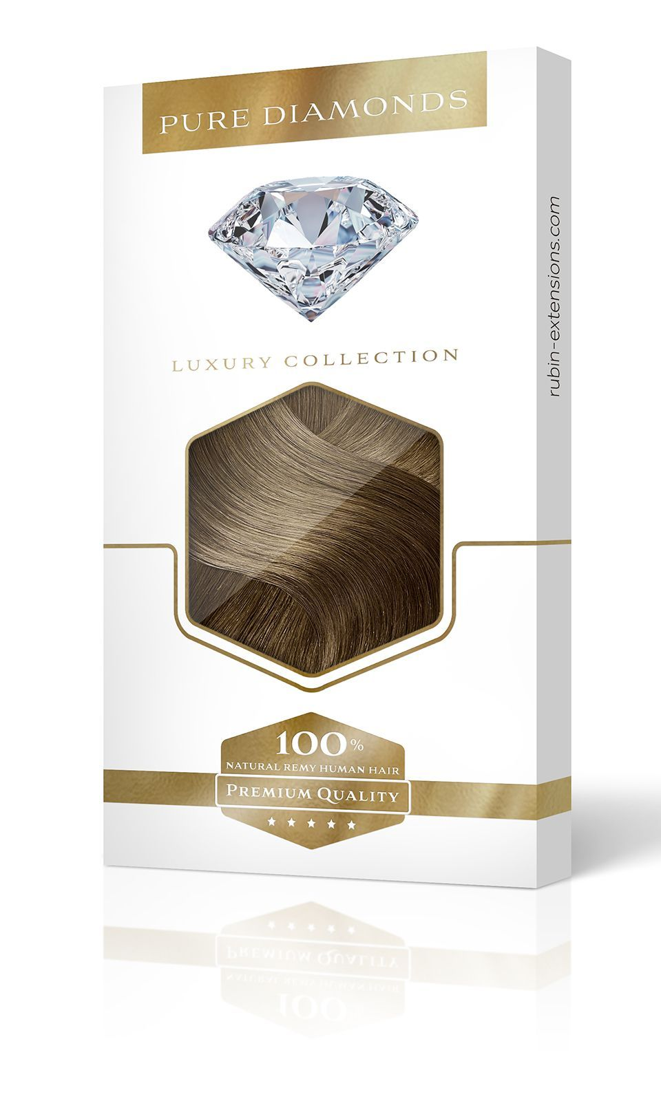Extensions à Clips Diamonds Line Brun Doré Naturel