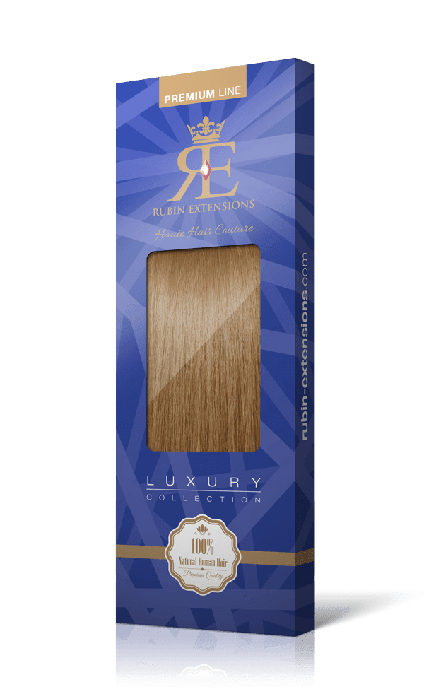 Extensions adhésives de cheveux couleur brun clair caramel