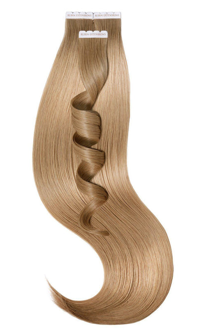 Extensions adhésives de cheveux couleur brun clair caramel