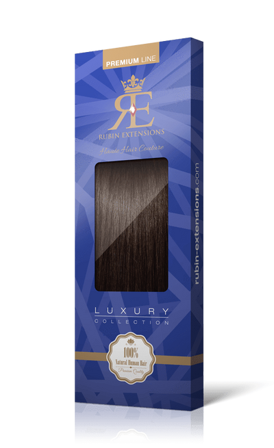 Extensions adhésives de cheveux humains couleur brun chocolat foncé
