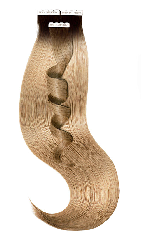 Extensions Adhésives - Tape-in Extensions (Racines-Foncées) Brun Chocolat Foncé & Brun Clair Caramel
