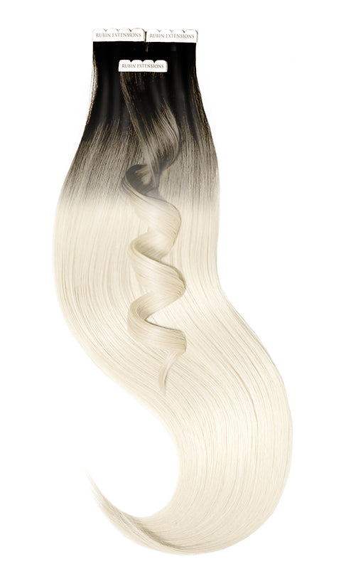 Extensions Adhésives - Tape-in Extensions Brun-Noir & Blond Platine
