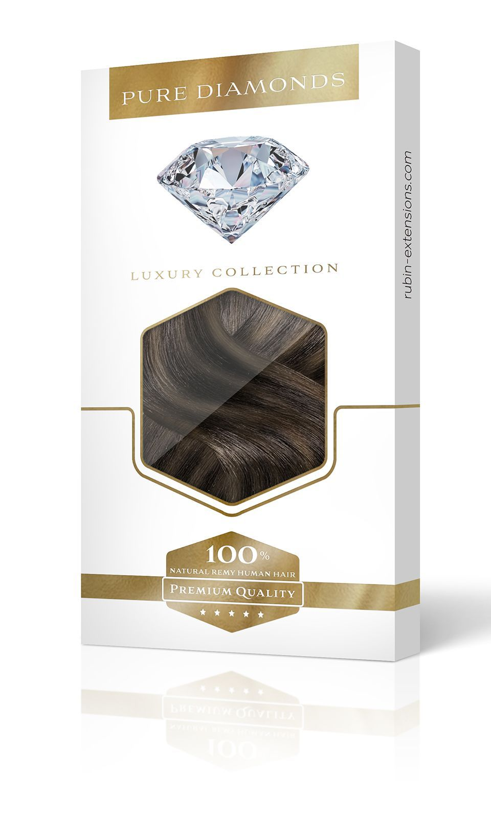 Extensions à Clips Diamonds Line Noir & Brun Doré Naturel