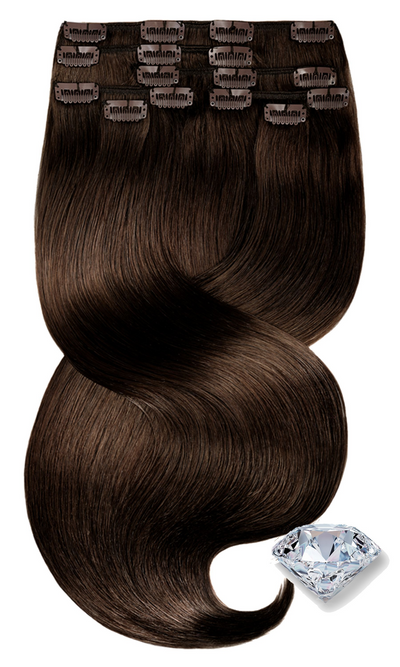 Extensions à Clips Diamonds Line Châtain Foncé