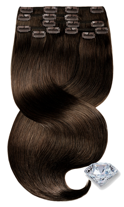 Extensions à Clips Diamonds Line Brun Chocolat Foncé