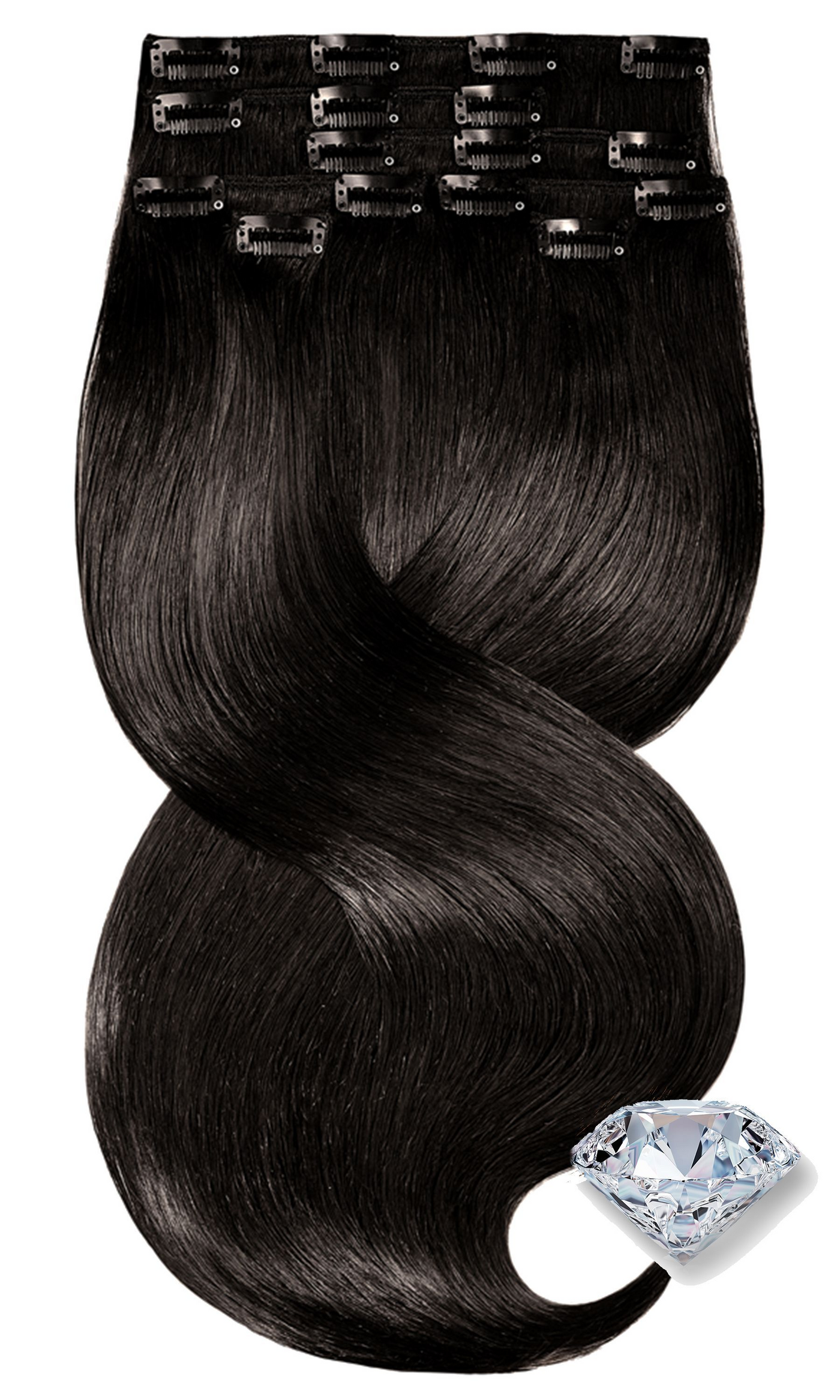 Extensions à Clips Diamonds Line Brun-Noir