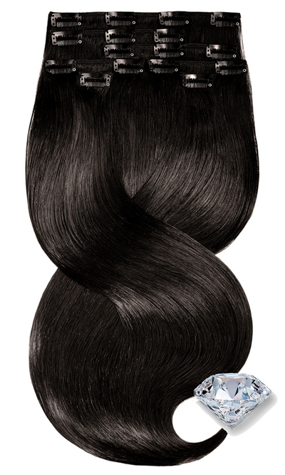 Extensions à Clips Diamonds Line Brun-Noir